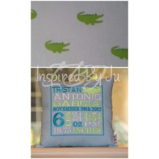 Crocodile - Birth Announcement Pillow